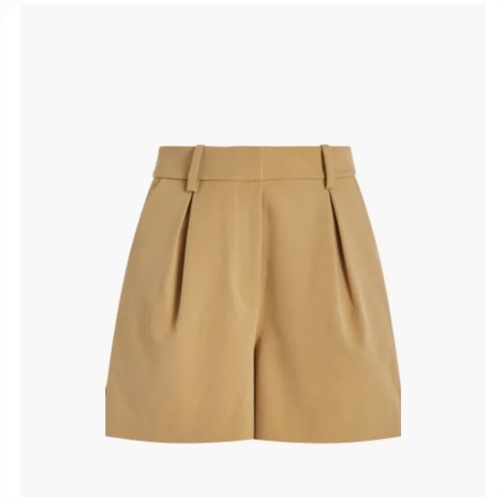 Favorite daughter Tan High Waisted Pleated Tailored Shorts Belt Loops Classic